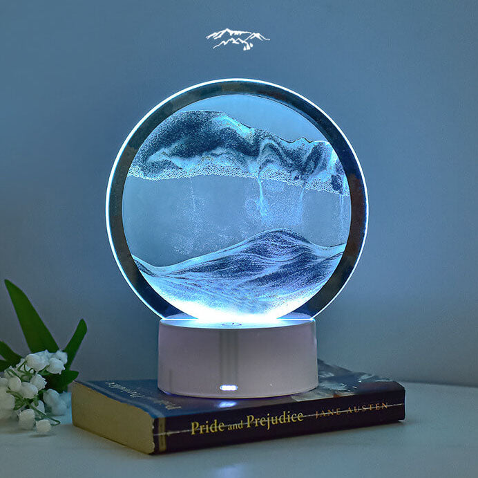 Avtoit | Creative Round Hourglass Quicksand 3D LED Night Light Table Lamp