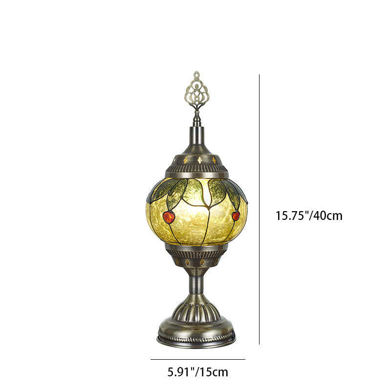 Avtoit | Traditional Tiffany romantic oval iron enameled 1-light table lamp for the bedroom