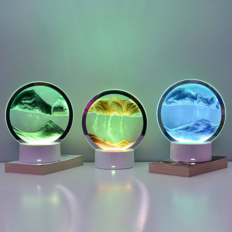 Avtoit | Creative Round Hourglass Quicksand 3D LED Night Light Table Lamp
