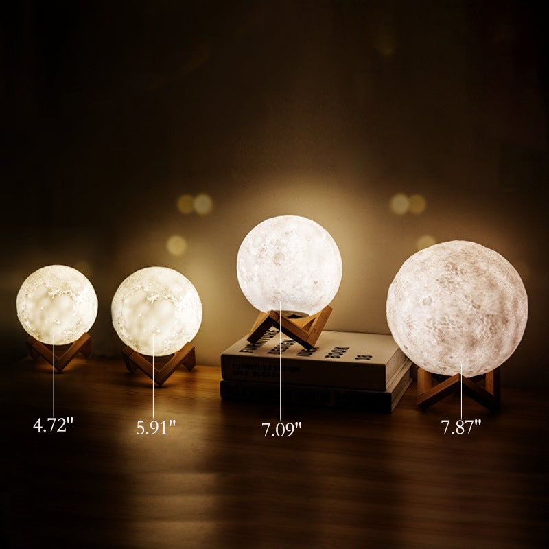Avtoit | Creative Mini Rechargeable 3D Printed Moon 1-Light LED Table Lamp
