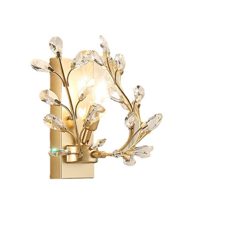Avtoit | Luminis Wall Light | Luxury Crystal Design | Leaf Motif | 1-Bulb & Modern
