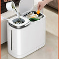 Avtoit | Dual Compartment Dry Wet Section Efficient Modern Home Trash Can