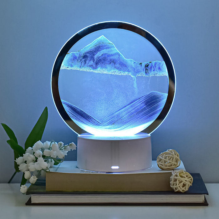 Avtoit | Creative Round Hourglass Quicksand 3D LED Night Light Table Lamp