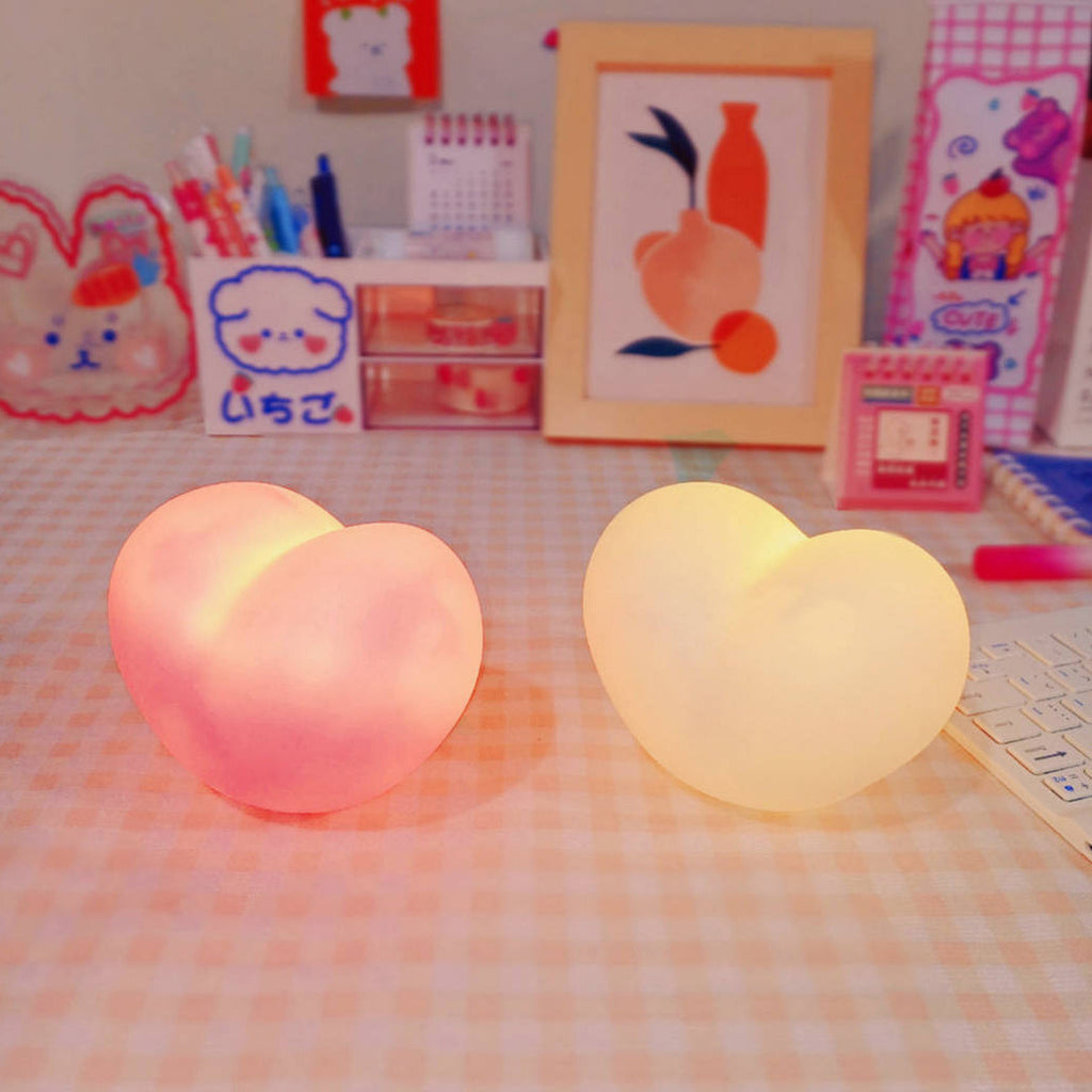Avtoit | LuvSphere Silicone LED Night Light | Heart-Shaped Design | Table Lamp | Warm Mood Light | Decorative