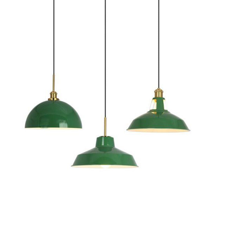 Avtoit | RetroDome Industrial Vintage Pendant Light | Green Iron Dome Design | Single Light | Rustic Ceiling Lighting
