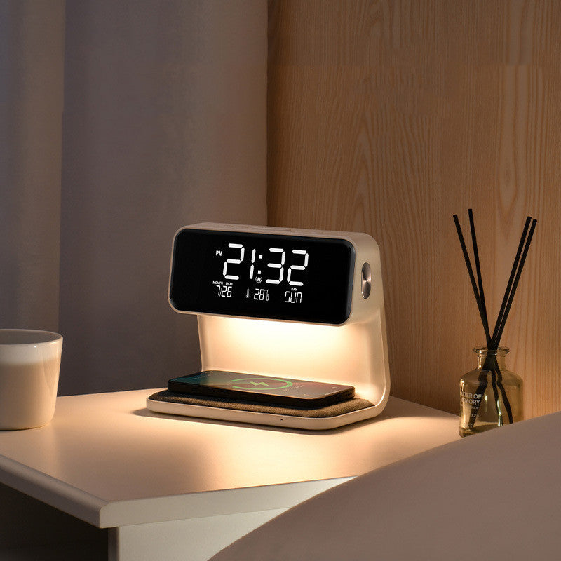 Avtoit | 3-in-1 Bedside Lamp with Wireless Charger – LCD Alarm Clock & Touch Dimmable LED Table Lamp
