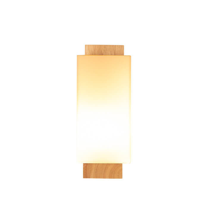 Avtoit | Modern minimalist solid wood square glass column 1-light wall sconces lamp