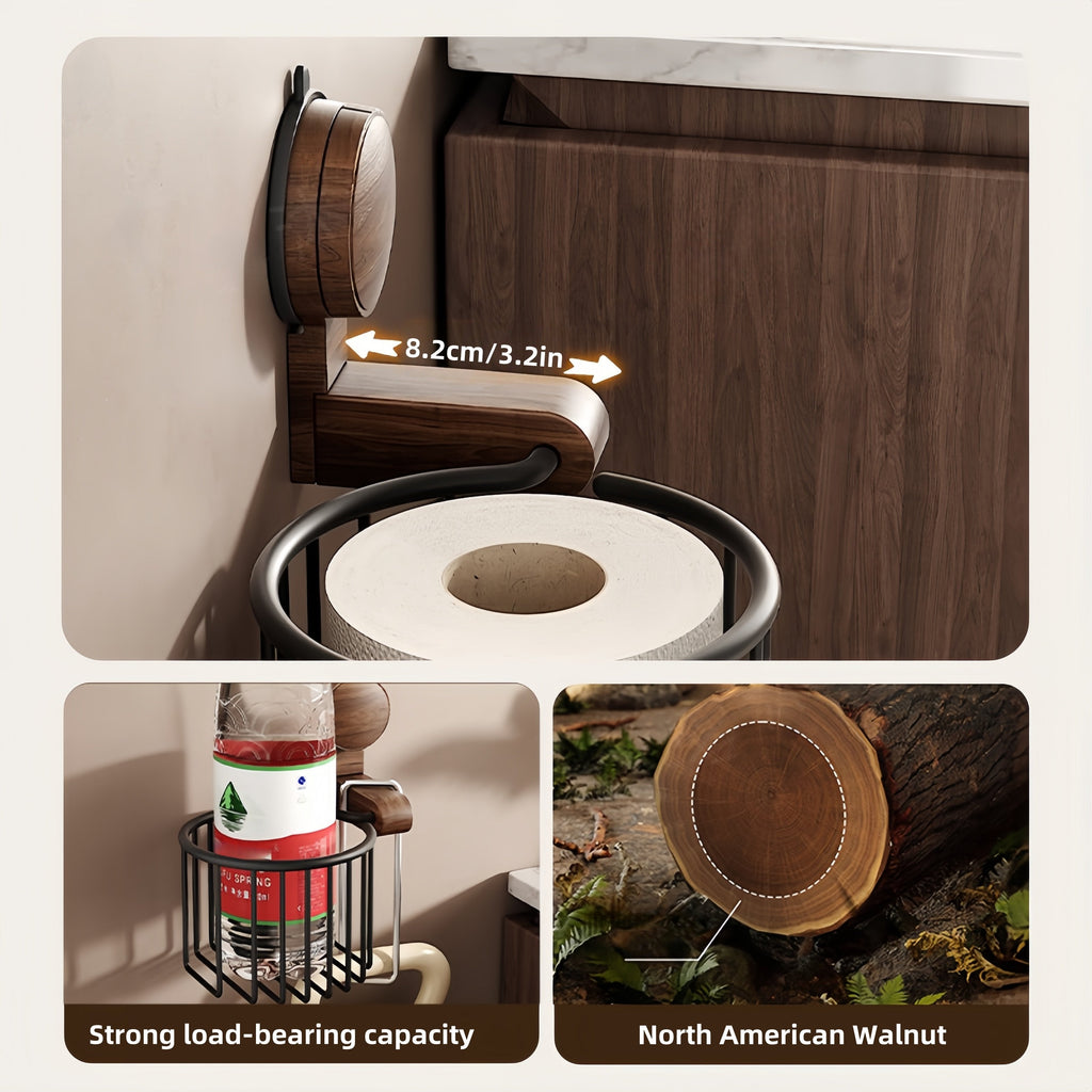 Avtoit | Suction Cup Walnut Paper Towel Holder