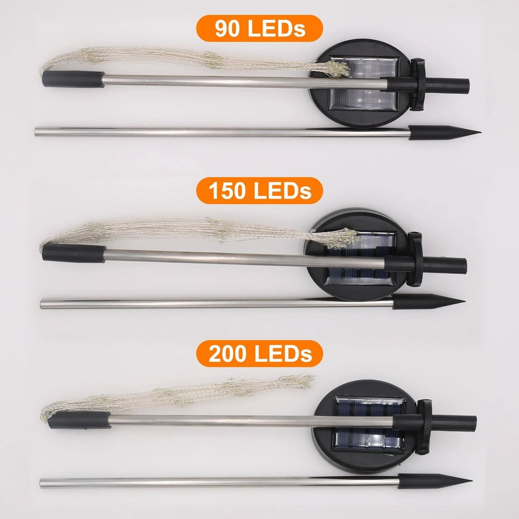Avtoit | 4 Piece Solar Firework Garden Lights - Weatherproof LED Decorative Lighting, Solar Energy for Garden and Patio