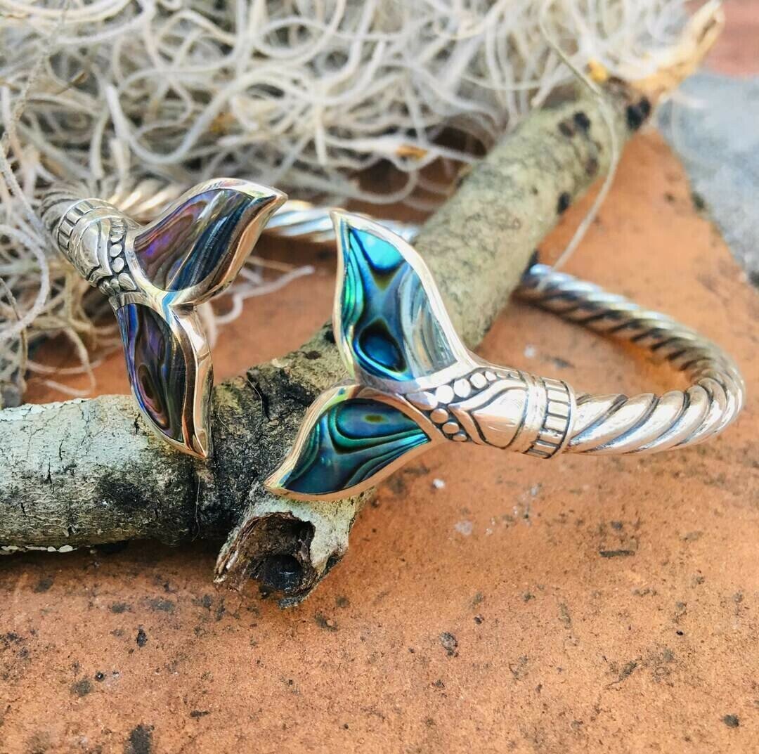 Avtoit | Abalone Shell Mermaid Tail SS Bangle Bracelet