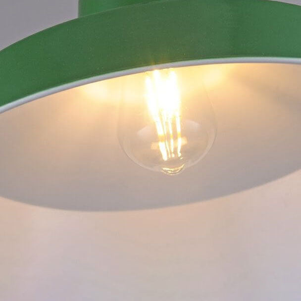 Avtoit | RetroDome Industrial Vintage Pendant Light | Green Iron Dome Design | Single Light | Rustic Ceiling Lighting