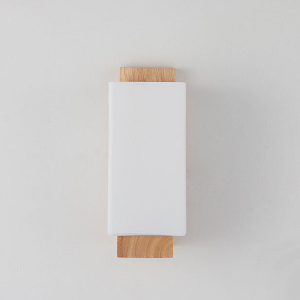 Avtoit | Modern minimalist solid wood square glass column 1-light wall sconces lamp