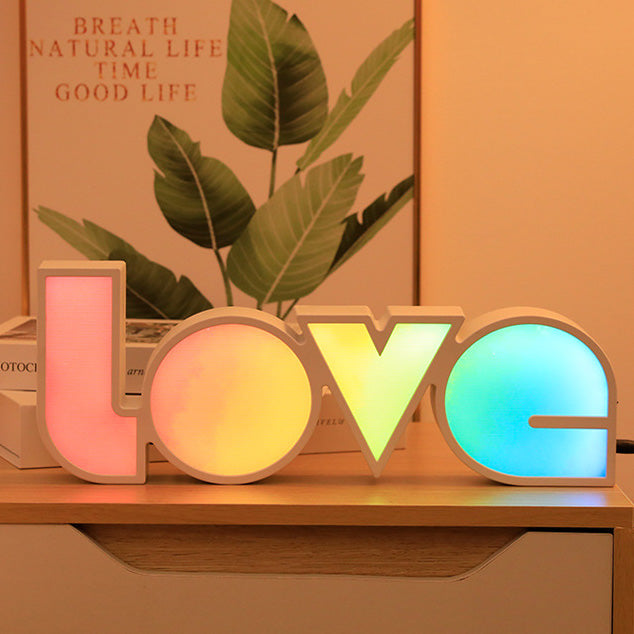 Avtoit | Modern Art Deco waterproof PS LOVE letters LED table lamp for the bedroom