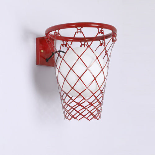 Avtoit | Slamora Children's Wall Light | Basketball Hoop Design | Glass & Metal | Art Deco Style | Bedroom Light