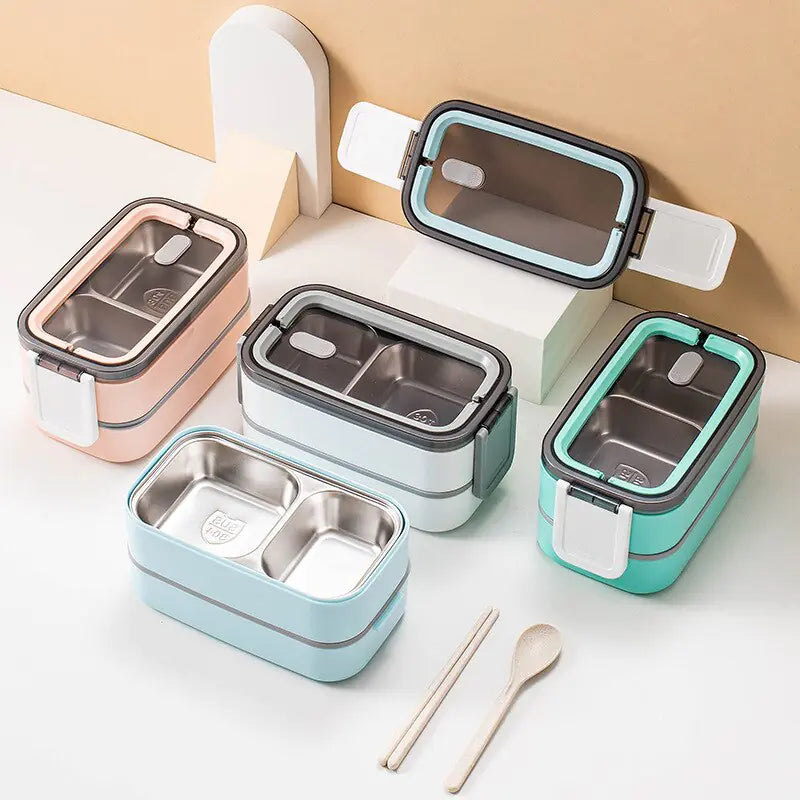 Avtoit | 2-layer stainless steel Bento lunch box with locking lid