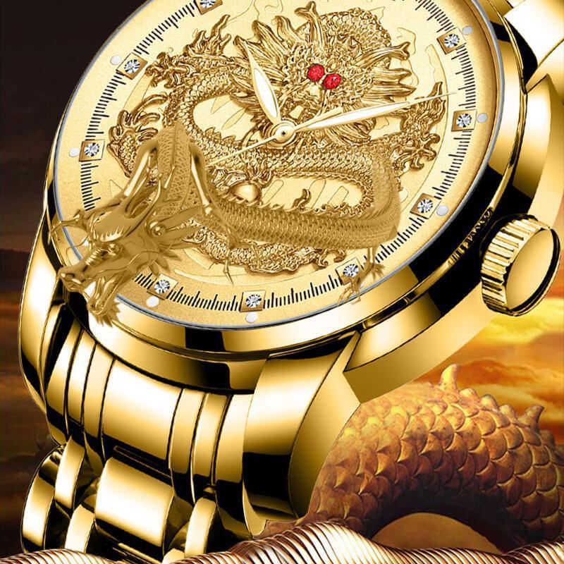 Avtoit | Embossed Golden Dragon Watch