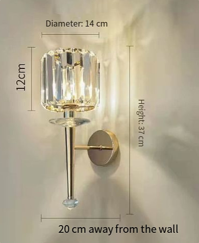 Avtoit | 1 Bulb Cylindrical Wall Light Modernist Style Clear Glass Wall Light Sconce with Crystal Decoration in Chrome Finish