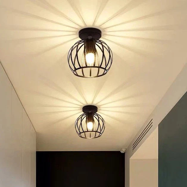 Avtoit | Modern Loft-style Ceiling Lamp with Open Cage Design