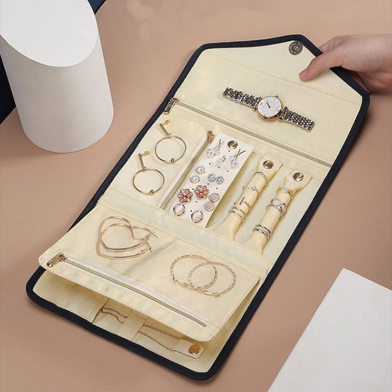 Avtoit | Foldable Jewelry Storage Bag, Roll Up Organizer Pouch, for Necklaces, Earrings, Bracelets, Rings, Chains, Brooches and More