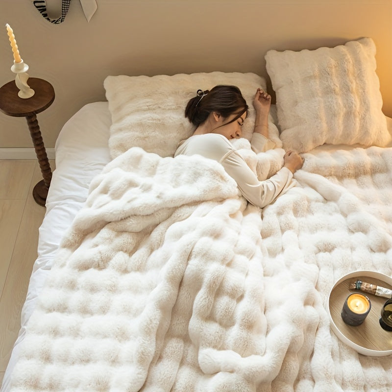 Avtoit | FleeceHaven - Luxuriously Soft Bubble Fleece Blanket for Relaxing