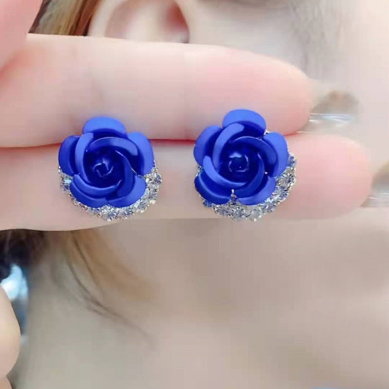 Avtoit | Blue Rose Stud Earrings