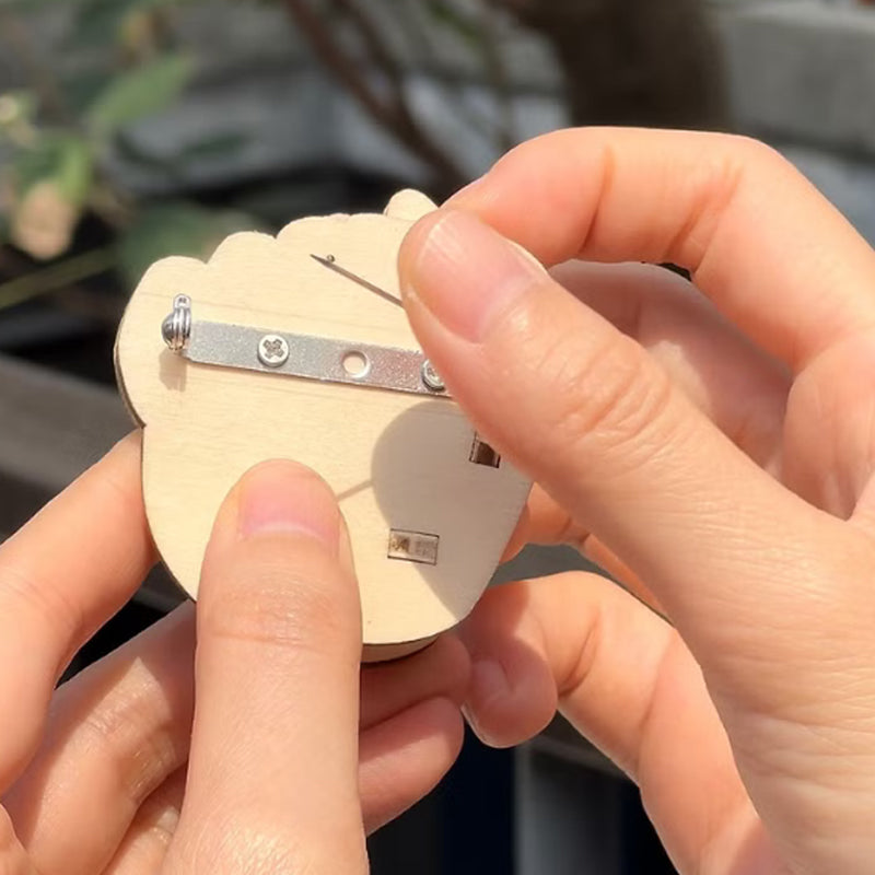 Avtoit | Funny Wooden Finger Brooch