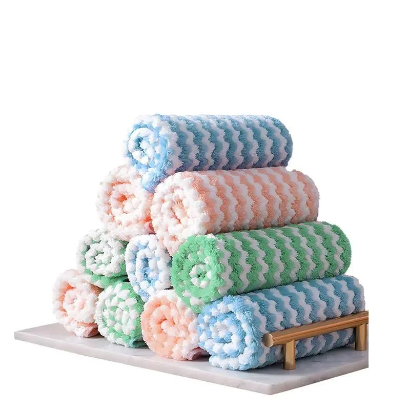 Avtoit | 10 pieces reusable microfiber cleaning cloth for kitchen and surfaces