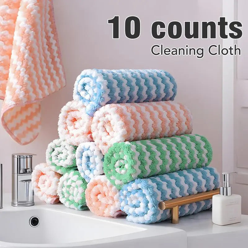 Avtoit | 10 pieces reusable microfiber cleaning cloth for kitchen and surfaces