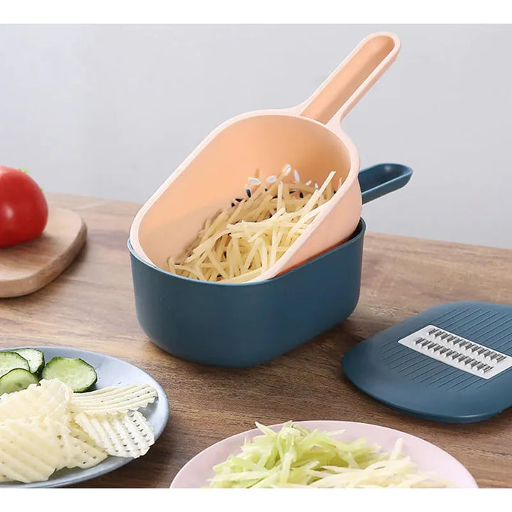 Avtoit | Multifunctional Vegetable Slicer With Catchment Container – Practical Kitchen Helper For Easy Cutting, Grating & Slicing