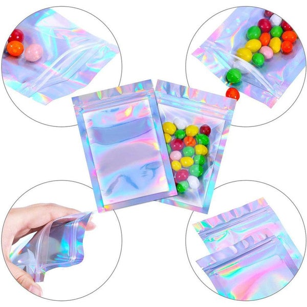 Avtoit | 100-Pack: Resealable holographic foil bags