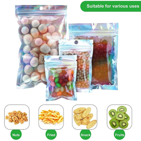 Avtoit | 100-Pack: Resealable holographic foil bags