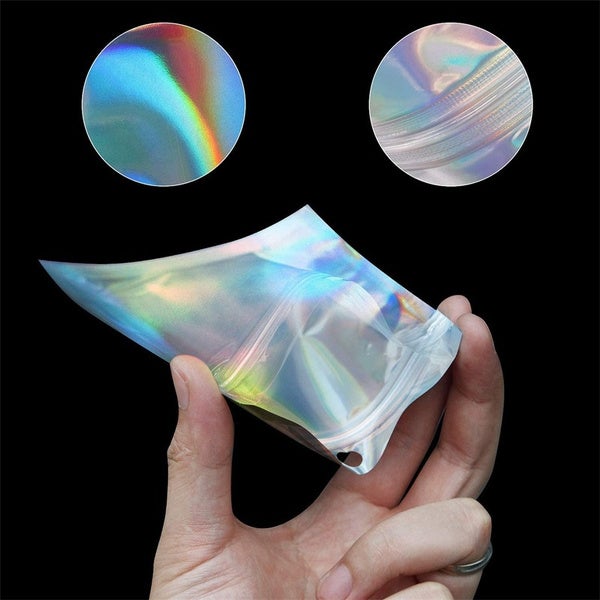Avtoit | 100-Pack: Resealable holographic foil bags