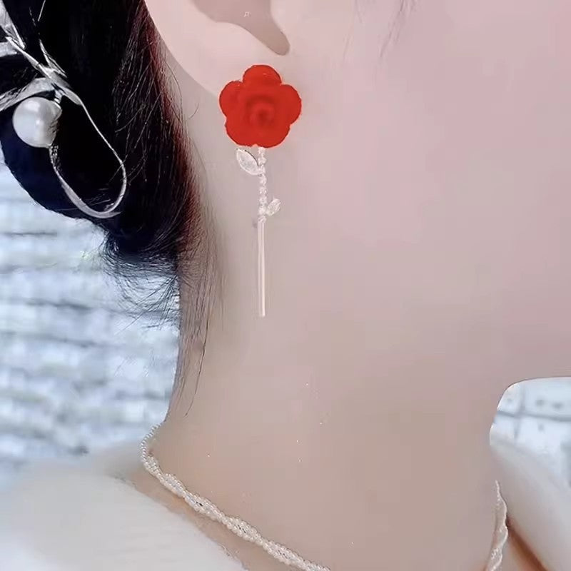 Avtoit | Red Velvet Rose Earrings