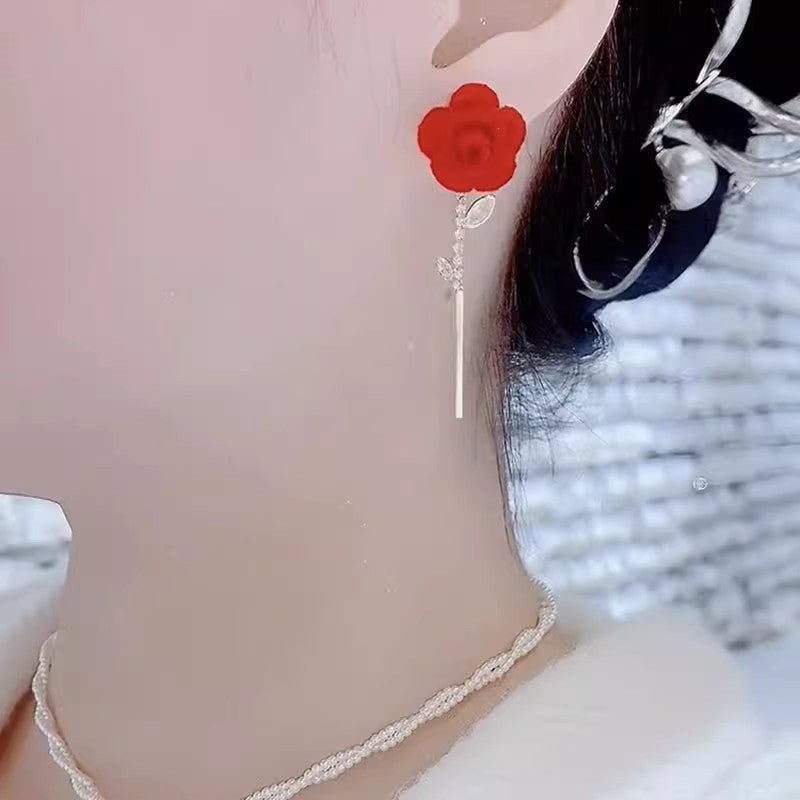 Avtoit | Red Velvet Rose Earrings