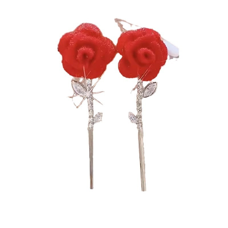 Avtoit | Red Velvet Rose Earrings