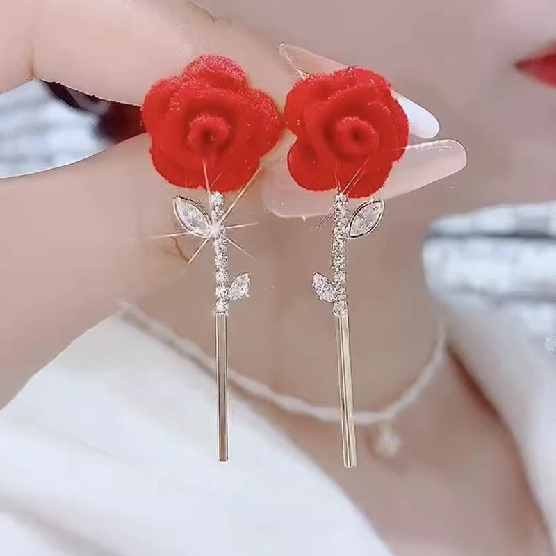 Avtoit | Red Velvet Rose Earrings