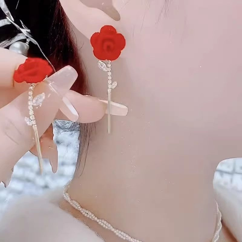 Avtoit | Red Velvet Rose Earrings