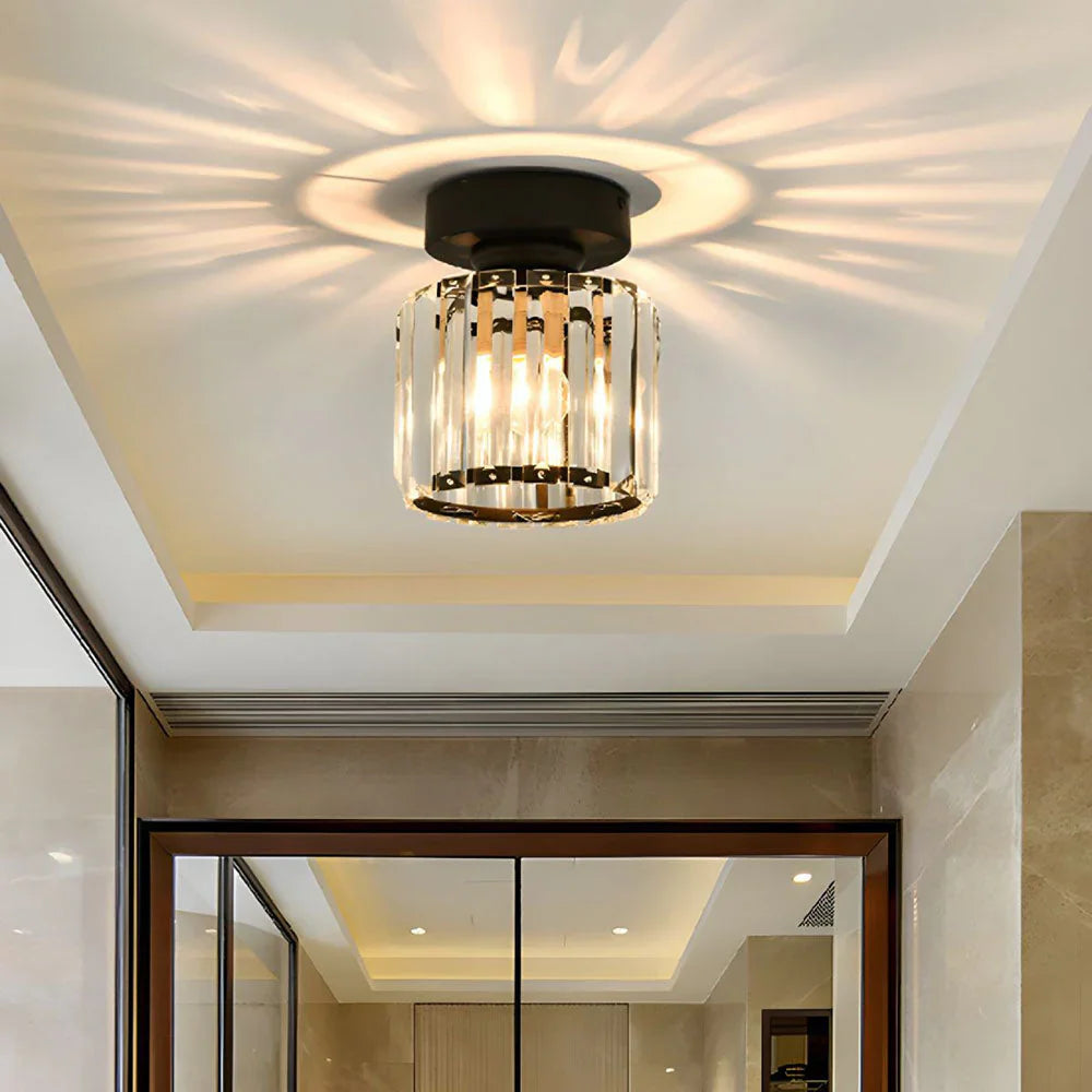 Avtoit | Modern Crystal Ceiling Light with Gold and Black Accents – Stylish Lighting for Your Home