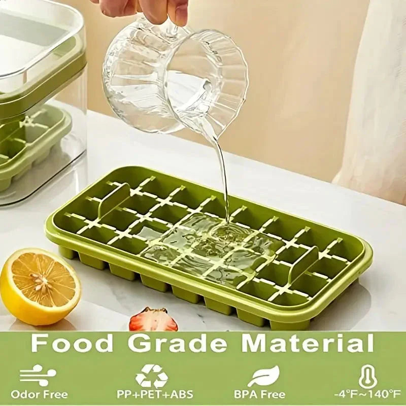 Avtoit | 101oz. Ice Cube Tray Set - 64 Piece Silicone Ice Cube Tray with Lid & Container