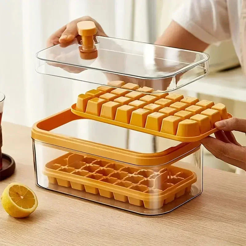 Avtoit | 101oz. Ice Cube Tray Set - 64 Piece Silicone Ice Cube Tray with Lid & Container