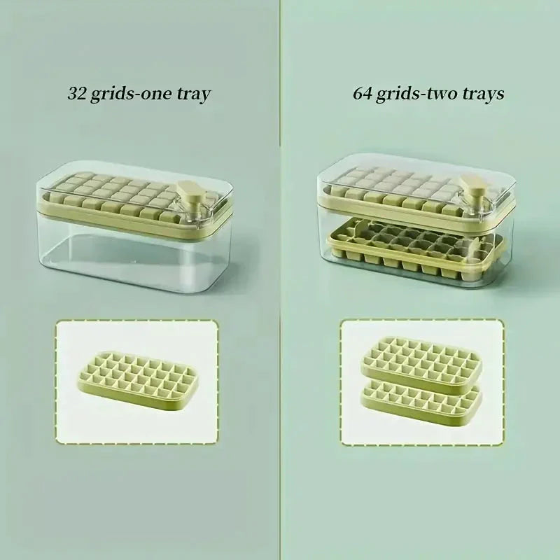 Avtoit | 101oz. Ice Cube Tray Set - 64 Piece Silicone Ice Cube Tray with Lid & Container