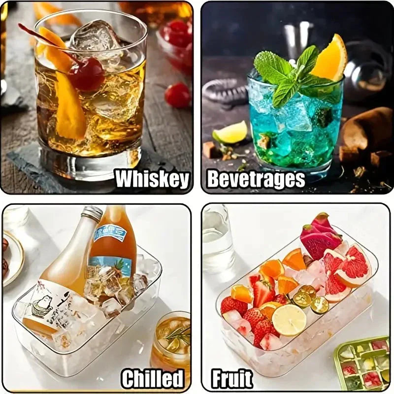 Avtoit | 101oz. Ice Cube Tray Set - 64 Piece Silicone Ice Cube Tray with Lid & Container