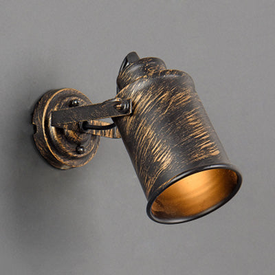Avtoit | Metal cylinder wall lamp vintage rustic 1 light coffee house wall lamp pendant lamp in brass