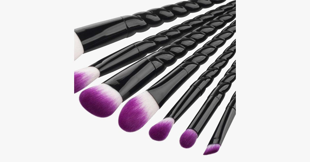 Avtoit | Black Unicorn Makeup Brush Set with 7 Brushes – For the Perfect Blending