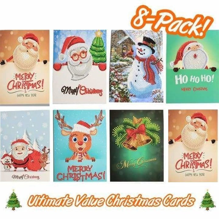 Avtoit | 5D Diamond Painting Christmas Cards New Arrival (8 Pack)