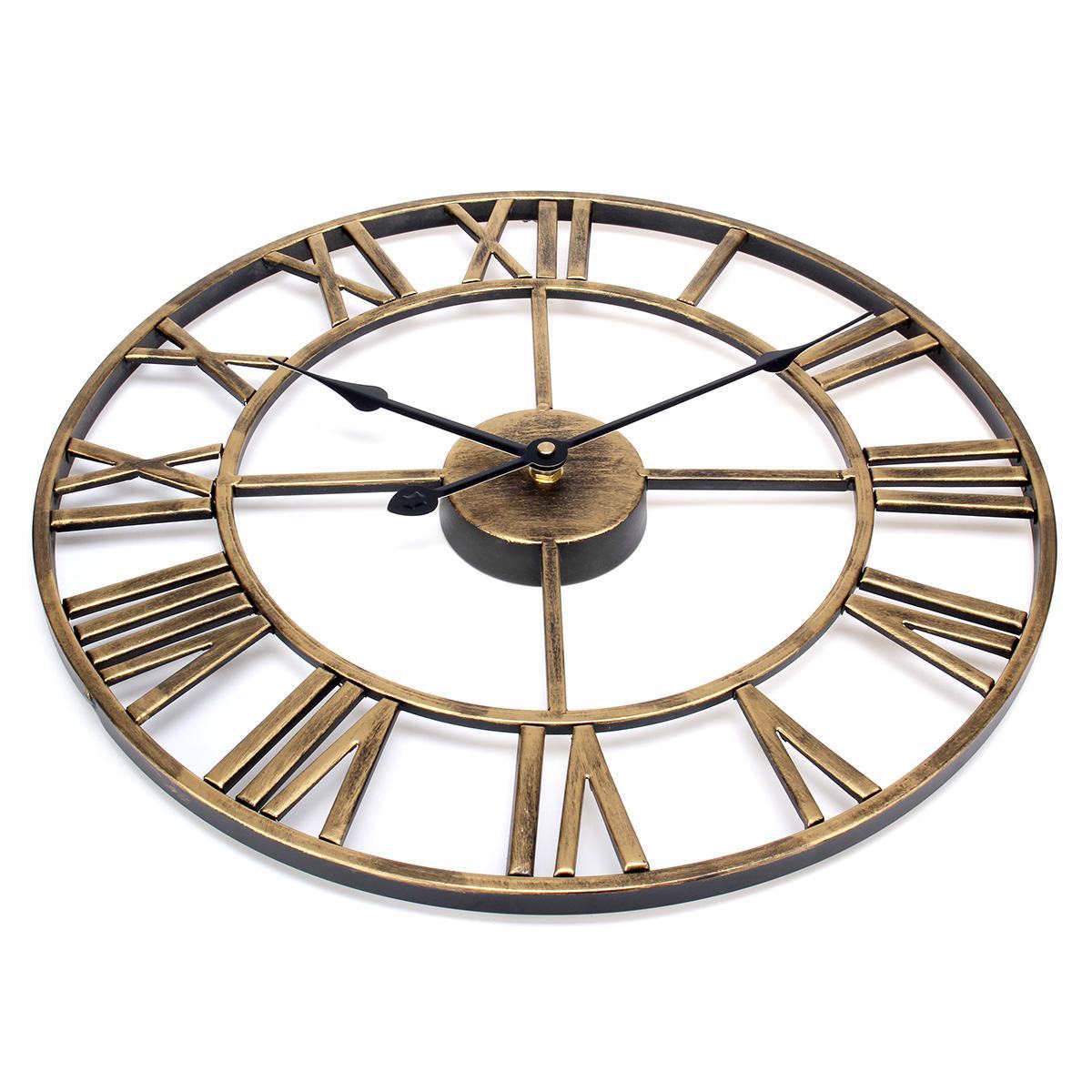 Avtoit | Roman Letters Large Silent Wall Clock 16 Inch Iron