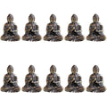 Avtoit | 10 pieces mini brass sitting Buddha statue figure for travel Buddhism worship home office desk decoration