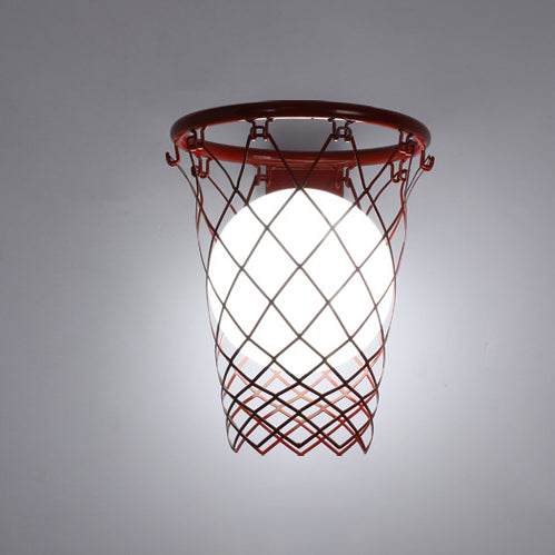 Avtoit | Slamora Children's Wall Light | Basketball Hoop Design | Glass & Metal | Art Deco Style | Bedroom Light