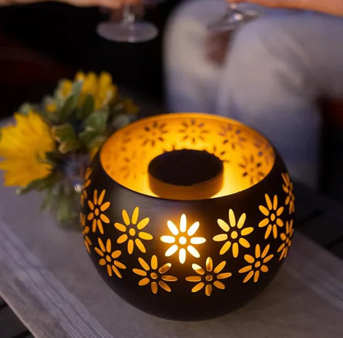 Avtoit | Flower Pattern Candle Lamp – Decorative LED Table Lamp for Stylish Lighting