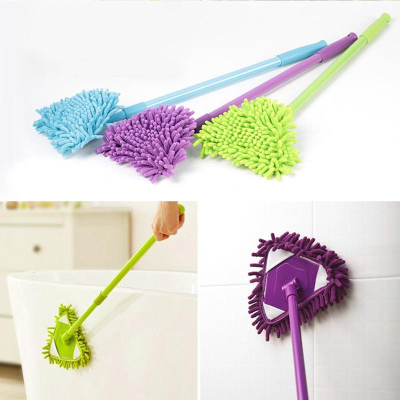 Rotatable adjustable triangular mop with 180-Degree Rotation